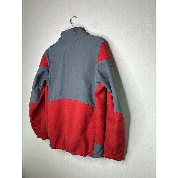 Columbia Men Nordic Trekker Fleece Jacket Wind Proof Red Gray Size Medium - Picture 10 of 11